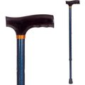 Healthsmart DMI Lightweight Aluminum Adjustable Walking Cane with Derby-Top Handle for Men and Women, Blue Ice 502-1351-9913